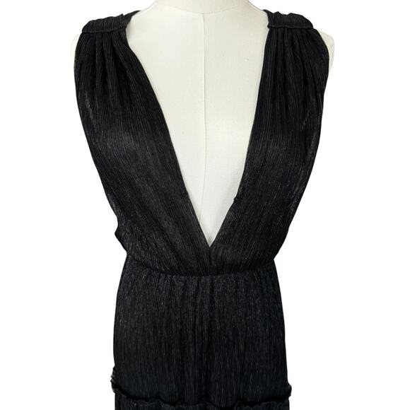Sabina Musayev Helena Metallic Maxi Dress Black Silver Size Small - Picture 6 of 11